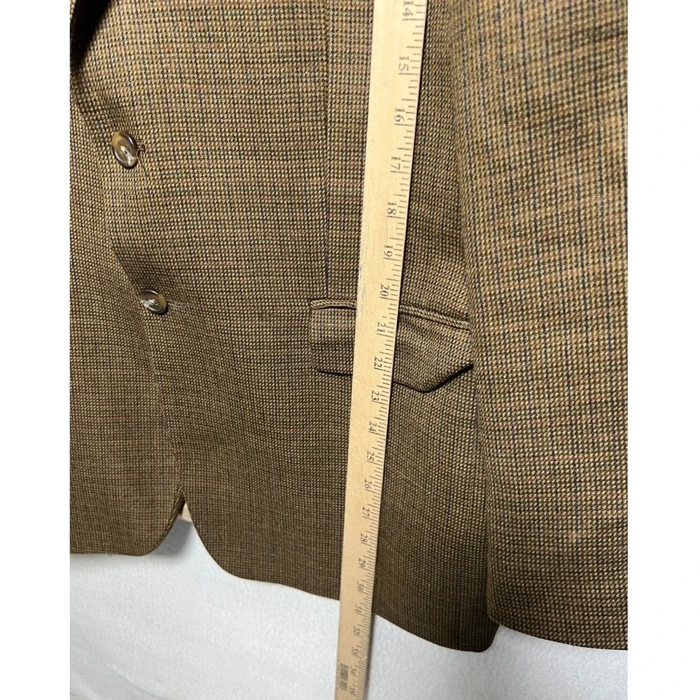 Lauren Ralph Lauren Mens 42R Brown Plaid Wool Blazer‎ Jacket Sport Coat